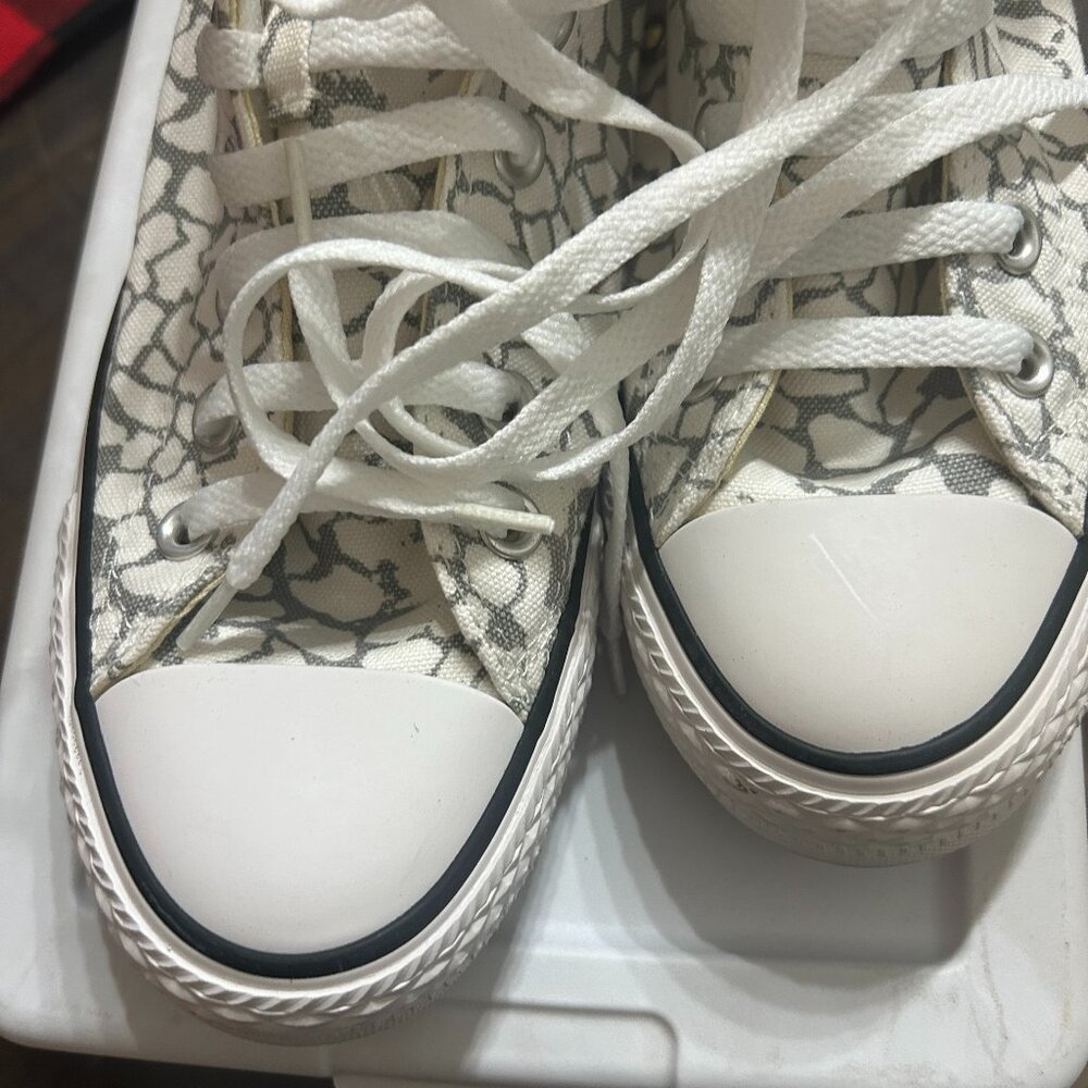 White and Grey Converse Chuck Taylor All Star High Tops - Picture 2 of 8